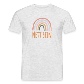 Nett sein! - Männer T-Shirt - Grau meliert - Vorne - AI Model Male 178 dark (178cm)