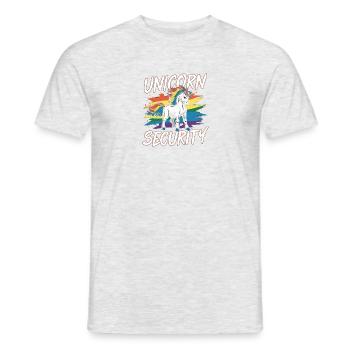 Sécurité des licornes Devise de la licorne Sécurité des licornes - T-shirt homme - gris chiné - Devant - AI Model Male 178 dark (178cm)