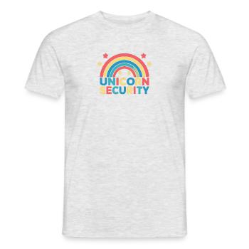 Sécurité des licornes Devise de la licorne Sécurité des licornes - T-shirt homme - gris chiné - Devant - AI Model Male 178 dark (178cm)