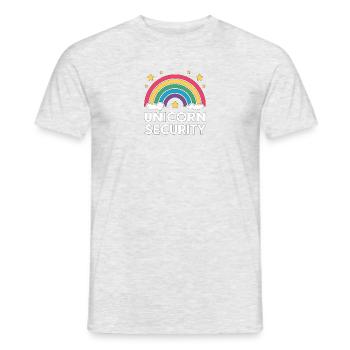 Sécurité des licornes Devise de la licorne Sécurité des licornes - T-shirt homme - gris chiné - Devant - AI Model Male 178 dark (178cm)