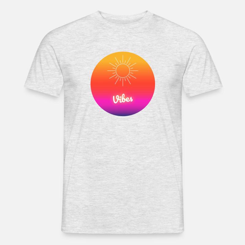 Retro Sonne Vibes - Männer T-Shirt - Grau meliert