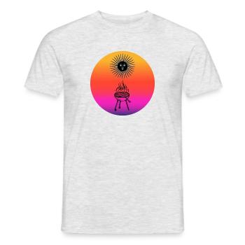 Retro Sun Grilling - Men's T-Shirt - heather grey - Front - AI Model Male 178 dark (178cm)