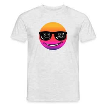 Beach Vibes Gesicht - Männer T-Shirt - Grau meliert - Vorne - AI Model Male 178 dark (178cm)