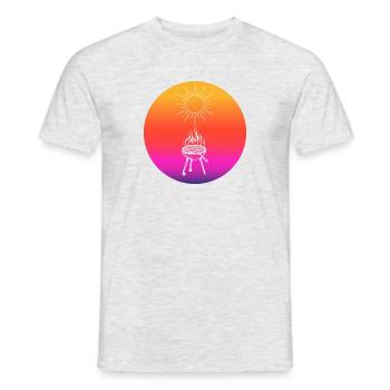 Retro Sun Grilling - Men's T-Shirt - heather grey - Front - AI Model Male 178 dark (178cm)