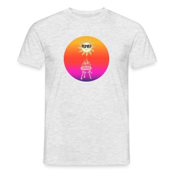 Retro Sun Grilling - Men's T-Shirt - heather grey - Front - AI Model Male 178 dark (178cm)