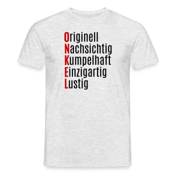 Onkel Geschenk lustig von Neffe Nichte - Männer T-Shirt - Grau meliert - Vorne - AI Model Male 178 dark (178cm)
