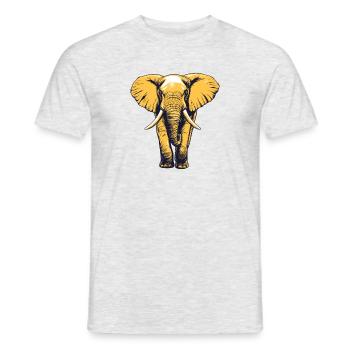 Elefant - Männer T-Shirt - Grau meliert - Vorne - AI Model Male 178 dark (178cm)