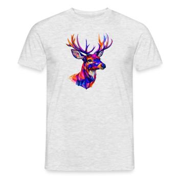 Cerf, le roi de la forêt - T-shirt homme - gris chiné - Devant - AI Model Male 178 dark (178cm)
