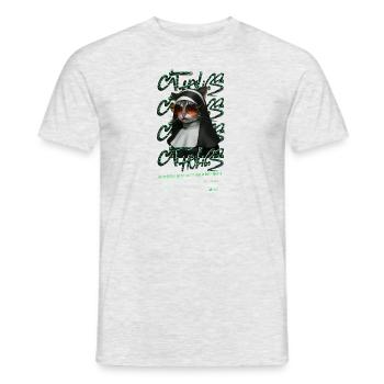 Cat-holics - Nature Vibes and Urban Style - Männer T-Shirt - Grau meliert - Vorne - AI Model Male 178 dark (178cm)
