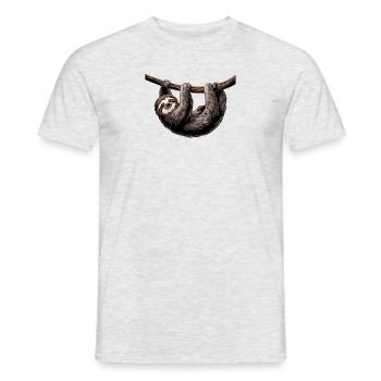 paresseux sur l’arbre art design animal graphique - T-shirt homme - gris chiné - Devant - AI Model Male 178 dark (178cm)