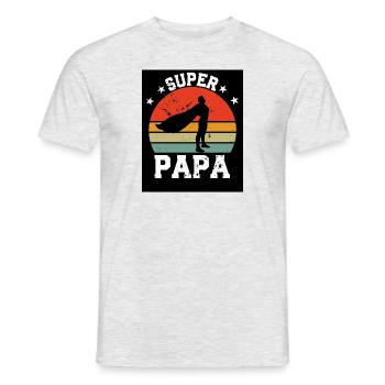 Super Papa - Männer T-Shirt - Grau meliert - Vorne - AI Model Male 178 dark (178cm)