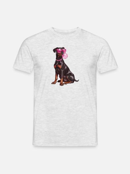 Doberman - Männer T-Shirt - Grau meliert