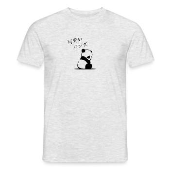Panda Cute Kawaii Japanese Japan Manga Animal - Männer T-Shirt - Grau meliert - Vorne - AI Model Male 178 dark (178cm)