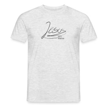 jesus since forever drawn by hand simple love - Männer T-Shirt - Grau meliert - Vorne - AI Model Male 178 dark (178cm)