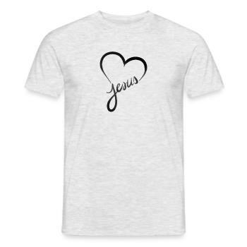 style de coeur de jésus - T-shirt homme - gris chiné - Devant - AI Model Male 178 dark (178cm)