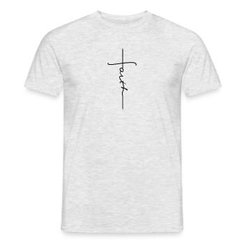 faith cross jesus god - Men's T-Shirt - heather grey - Front - AI Model Male 178 dark (178cm)