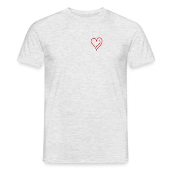 heart cute drawing red love valentine small - Men's T-Shirt - heather grey - Front - AI Model Male 178 dark (178cm)