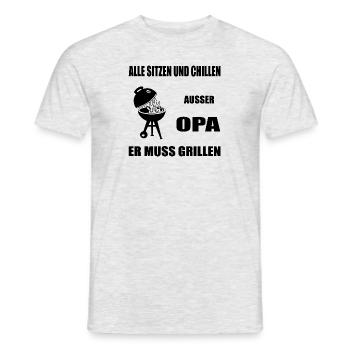 Opa - Männer T-Shirt - Grau meliert - Vorne - AI Model Male 178 dark (178cm)