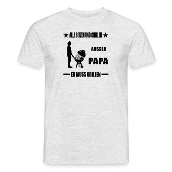 BBQ - Männer T-Shirt - Grau meliert - Vorne - AI Model Male 178 dark (178cm)