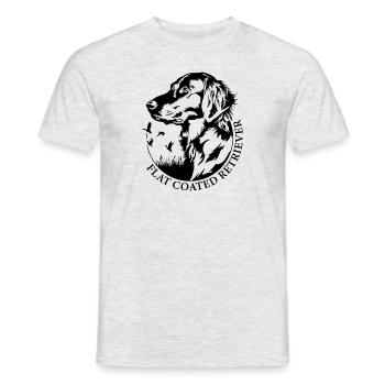 Retriever à poil plat Portrait chien Chien Wilsigns - T-shirt homme - gris chiné - Devant - AI Model Male 178 dark (178cm)
