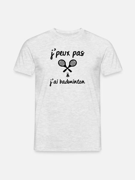 j'peux pas j ai badminton - T-shirt homme - gris chiné