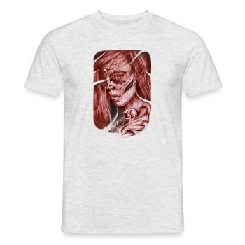 Gesichtsfarbkopie - Männer T-Shirt - Grau meliert - Vorne - AI Model Male 178 dark (178cm)