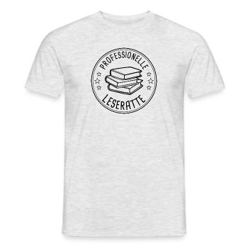 Professionelle Leseratte Abzeichen Auszeichnung - Männer T-Shirt - Grau meliert - Vorne - AI Model Male 178 dark (178cm)