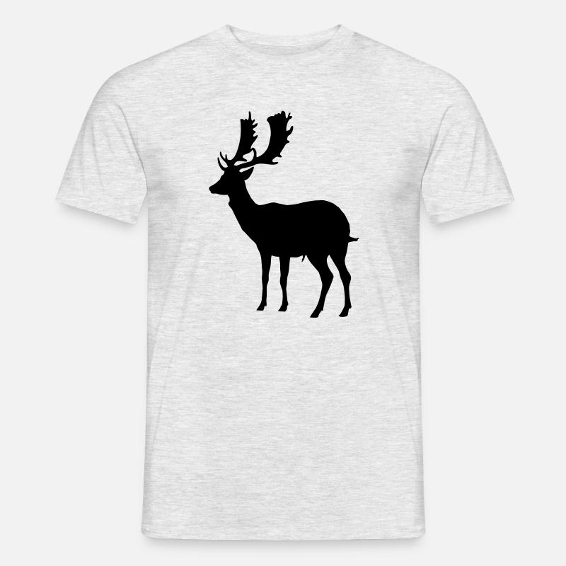 hirsch - geweih - jagd - jäger - Männer T-Shirt - Grau meliert