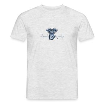Engine Block Heart Auto PS Funny Gift - Men's T-Shirt - heather grey - Front - AI Model Male 178 dark (178cm)
