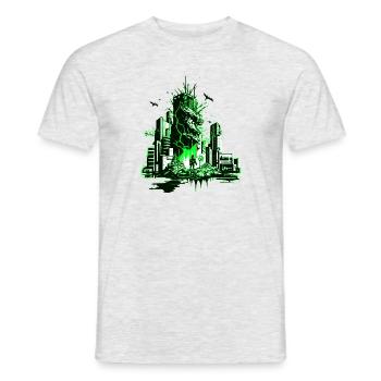Ville du futur dans la science-fiction désastreuse - T-shirt homme - gris chiné - Devant - AI Model Male 178 dark (178cm)