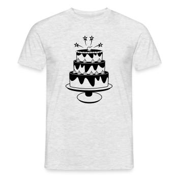 Birthday cake with stars - Men's T-Shirt - heather grey - Front - AI Model Male 178 dark (178cm)