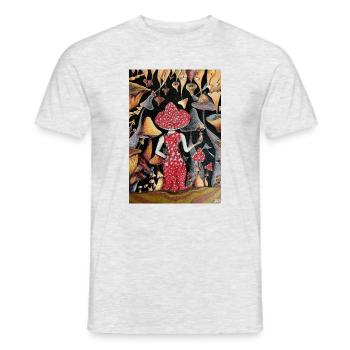 Mushrooom Lady - Men's T-Shirt - heather grey - Front - AI Model Male 178 dark (178cm)