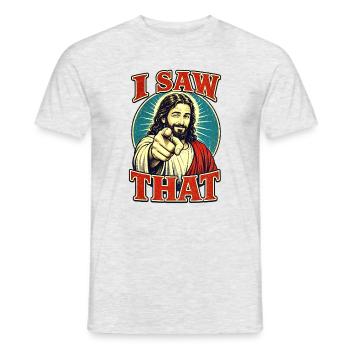 JESUS SAW THAT - Männer T-Shirt - Grau meliert - Vorne - AI Model Male 178 dark (178cm)
