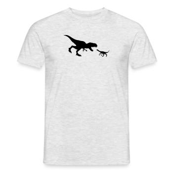 lutter contre la silhouette de raptor contour noir - T-shirt homme - gris chiné - Devant - AI Model Male 178 dark (178cm)