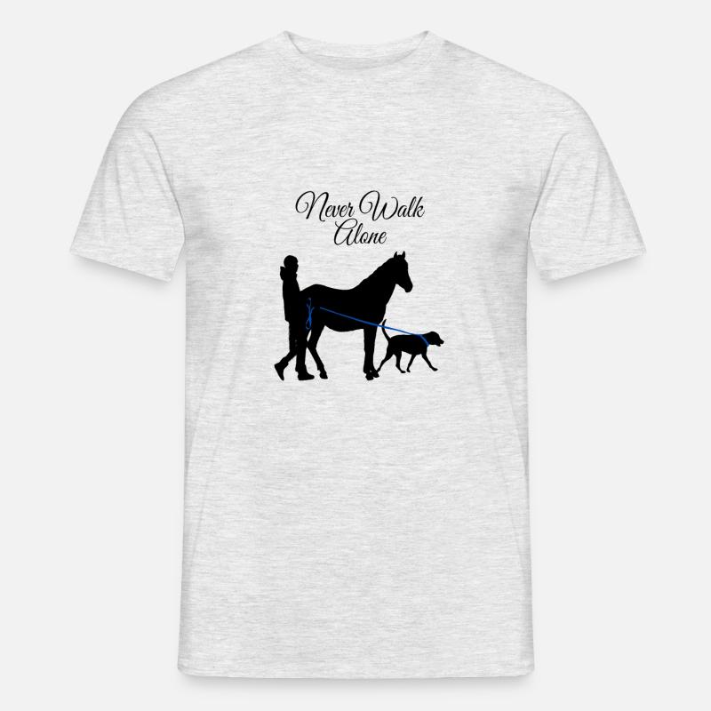Never Walk Alone Hund Pferd - Männer T-Shirt - Grau meliert