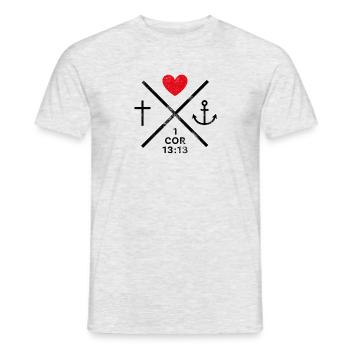 faith hope love (3) crois amour espoir, noir - T-shirt homme - gris chiné - Devant - AI Model Male 178 dark (178cm)