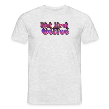 Mais d’abord Café - Dicton amateur de café rétro - T-shirt homme - gris chiné - Devant - AI Model Male 178 dark (178cm)