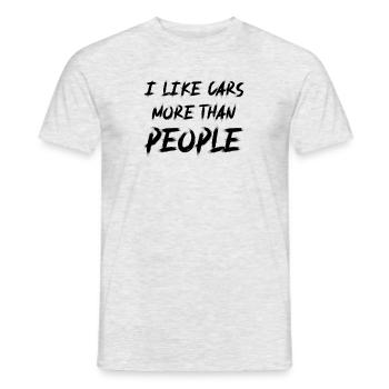 J’aime les voitures plus que People Tuning JDM - T-shirt homme - gris chiné - Devant - AI Model Male 178 dark (178cm)