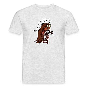 Blatte cafard dessin animé drôle logo - T-shirt homme - gris chiné - Devant - AI Model Male 178 dark (178cm)