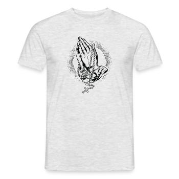 Praying Rosary Praying Praying Hands Rosary God - Men's T-Shirt - heather grey - Front - AI Model Male 178 dark (178cm)