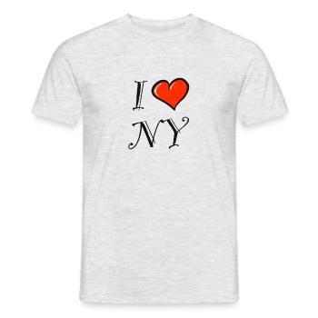 J'aime NY. New York - T-shirt homme - gris chiné - Devant - AI Model Male 178 dark (178cm)