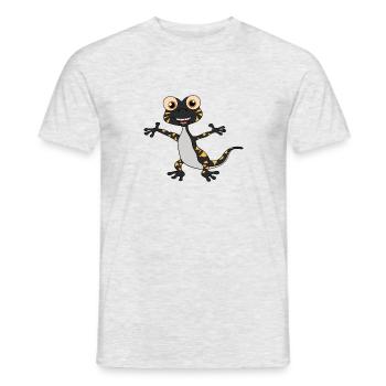 Lizard Gecko Salamander Funny Comic - Men's T-Shirt - heather grey - Front - AI Model Male 178 dark (178cm)