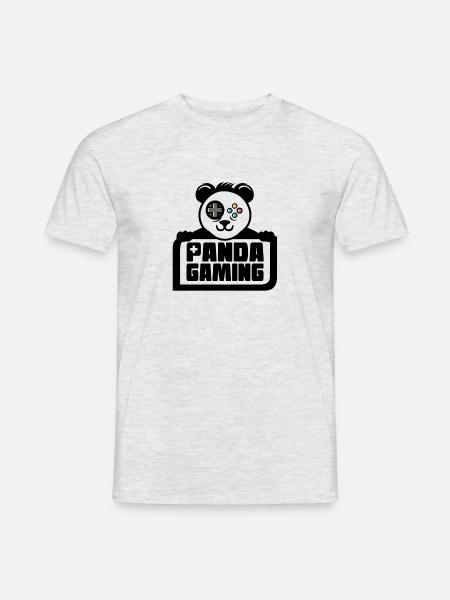 Logo Panda Gaming - Mænd T-shirt - grå meleret