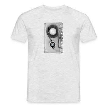 Kassette Plattenspieler 80er 90er Nostalgie - Männer T-Shirt - Grau meliert - Vorne - AI Model Male 178 dark (178cm)