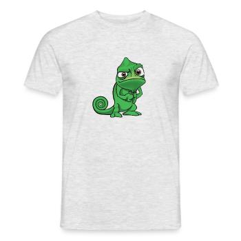 Caméléon comique drôle sinistre - T-shirt homme - gris chiné - Devant - AI Model Male 178 dark (178cm)