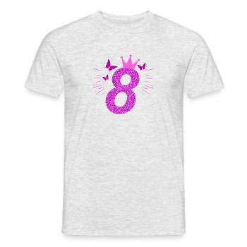 8th Birthday Girl Birthday Gift 8 years - Men's T-Shirt - heather grey - Front - AI Model Male 178 dark (178cm)