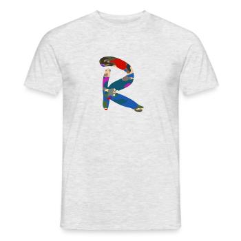 R letter - Men's T-Shirt - heather grey - Front - AI Model Male 178 dark (178cm)
