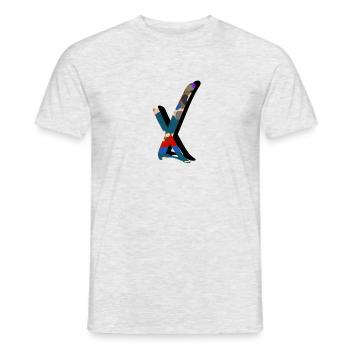 X Initial - Männer T-Shirt - Grau meliert - Vorne - AI Model Male 178 dark (178cm)
