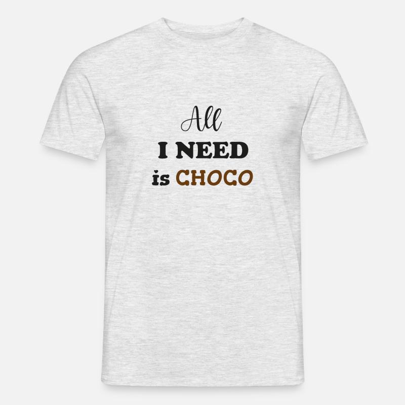 All i need is choco - Männer T-Shirt - Grau meliert