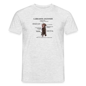 Anatomie eines Labradors Erklärungsbild - Männer T-Shirt - Grau meliert - Vorne - AI Model Male 178 dark (178cm)